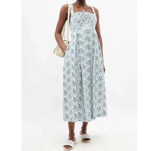 Agua by Agua Bendita Hortensia floral print cotton poplin midi dress, size XL